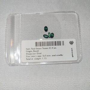 Coated Oval Cut Teal Green Topaz From Brazil Set